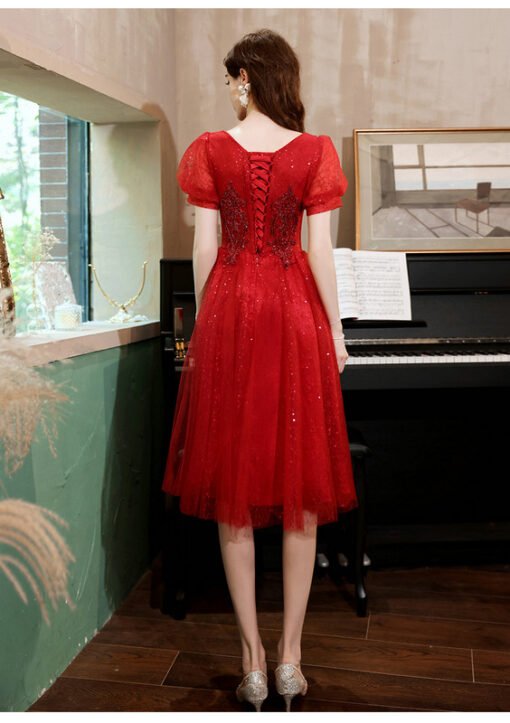 red cocktail party dress 1241-006