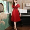 red cocktail party dress 1241-008