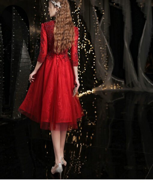 red short formal dress 1243-008