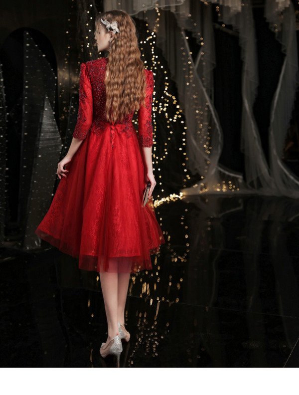 red short formal dress 1243-008