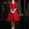 red short formal dress 1243-009