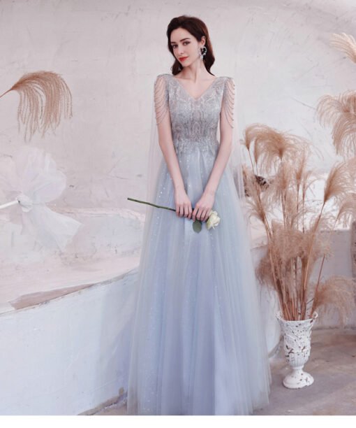 silver evening gown 1242-005