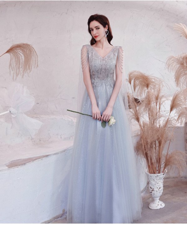 silver evening gown 1242-005