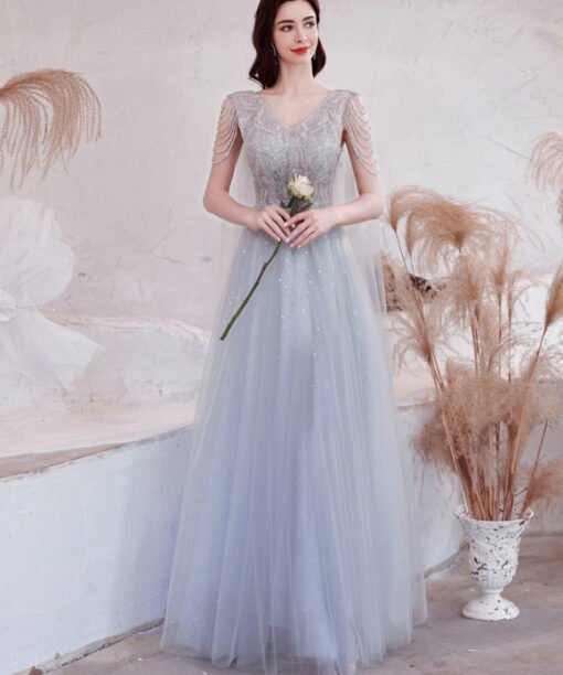 silver evening gown 1242-007