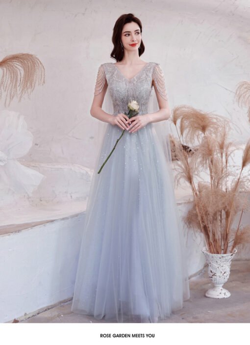 silver evening gown 1242-007