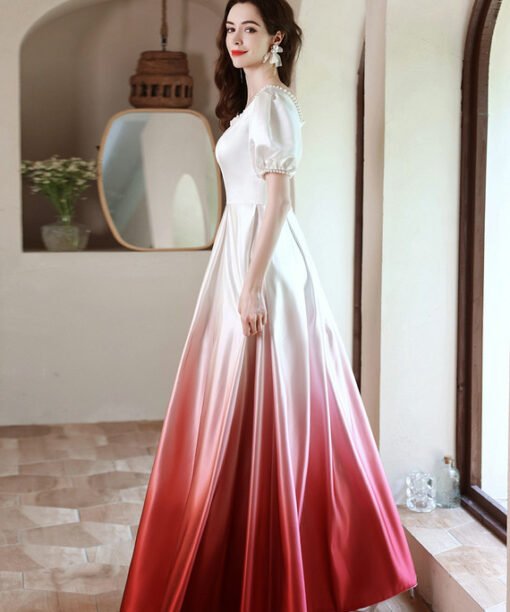 white and red prom dress 1239-006
