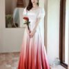 white and red prom dress 1239-009