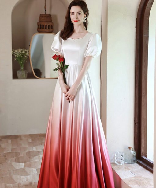 white and red prom dress 1239-009