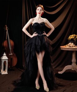 black high low dress 1261-001