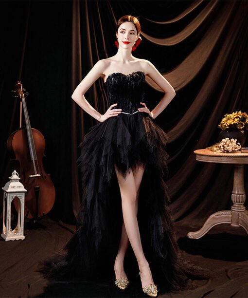 black high low dress 1261-001