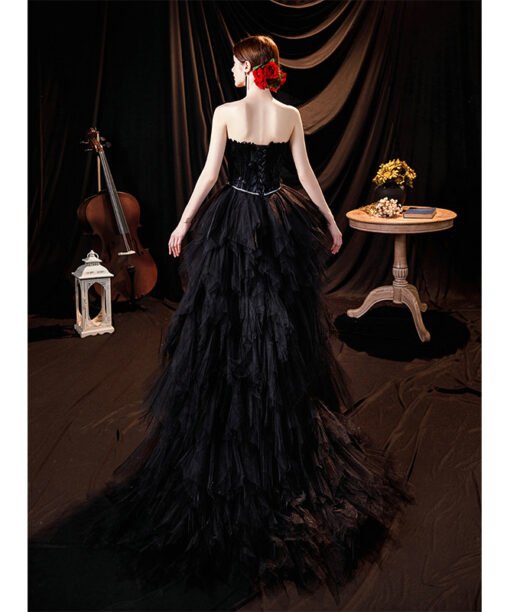 black high low dress 1261-005