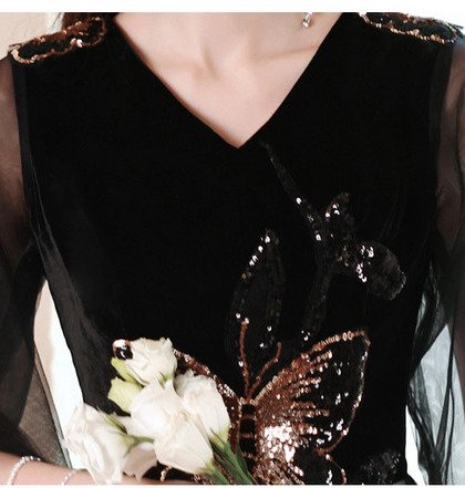 black lace prom dress 1268-001