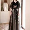 black lace prom dress 1268-006