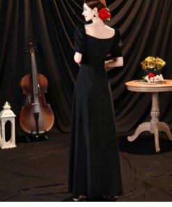 black satin dress 1263-002
