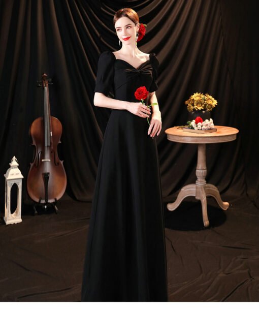 black satin dress 1263-004