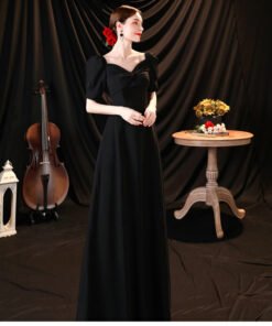black satin dress 1263-006
