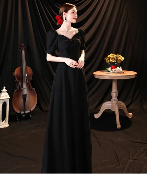 black satin dress 1263-006
