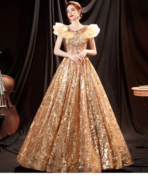 gold quinceanera dress 1260-005