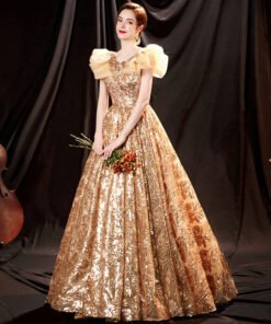 gold quinceanera dress 1260-006