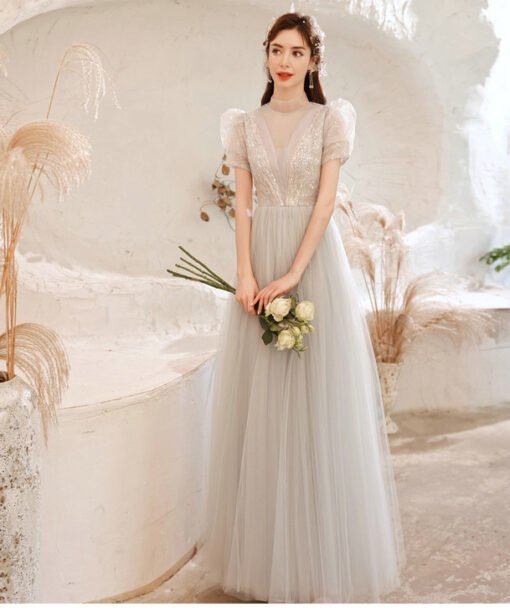 light grey prom dress 1250-002