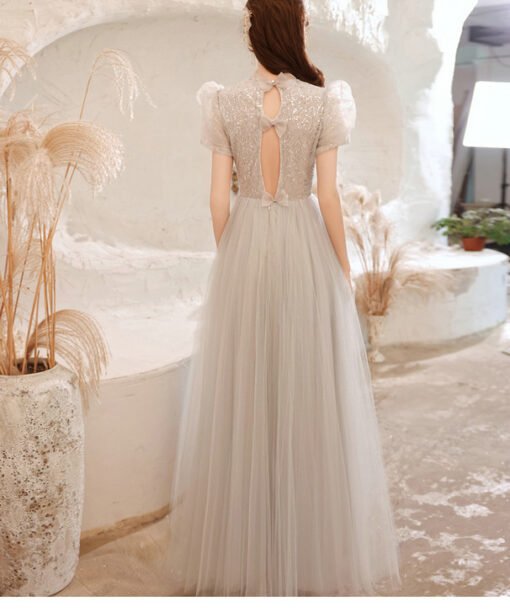 light grey prom dress 1250-003