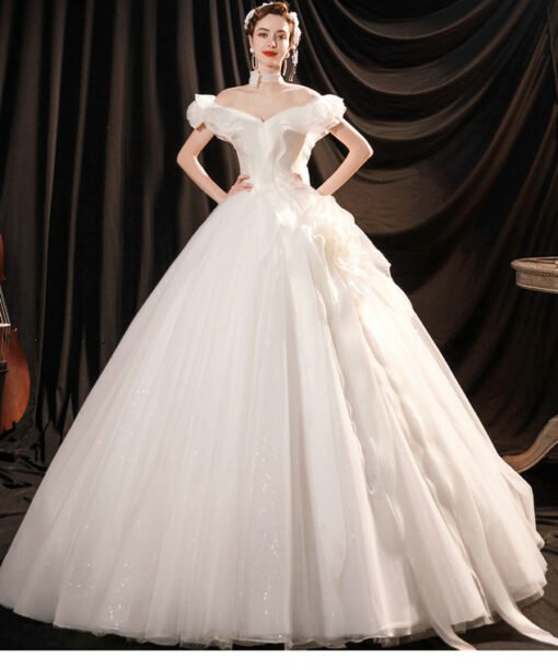 off the shoulder ball gown wedding dress 1267-005