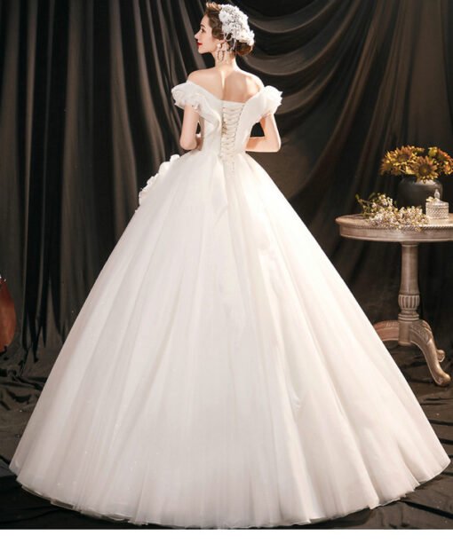 off the shoulder ball gown wedding dress 1267-006