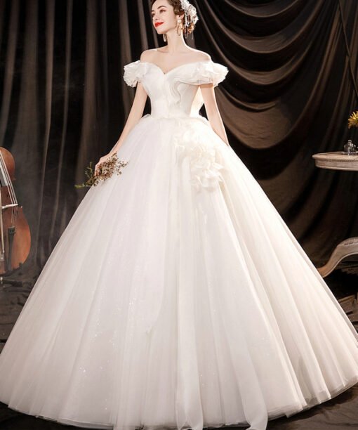 off the shoulder ball gown wedding dress 1267-007