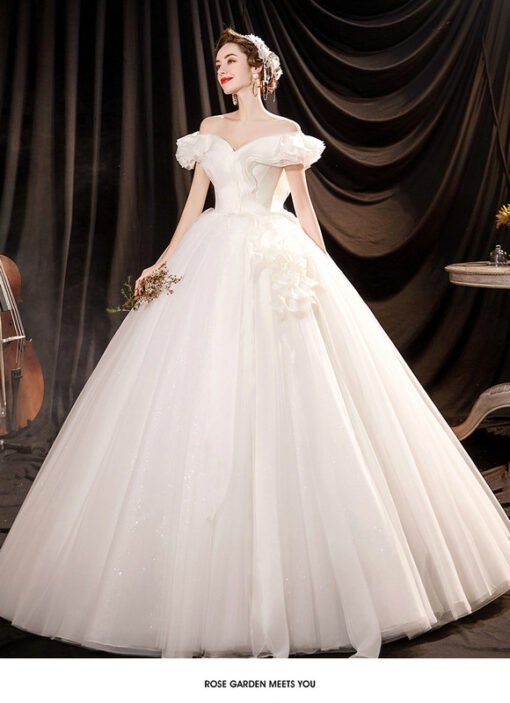 off the shoulder ball gown wedding dress 1267-007