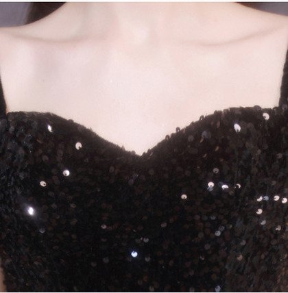 off the shoulder black evening dress 1270-001