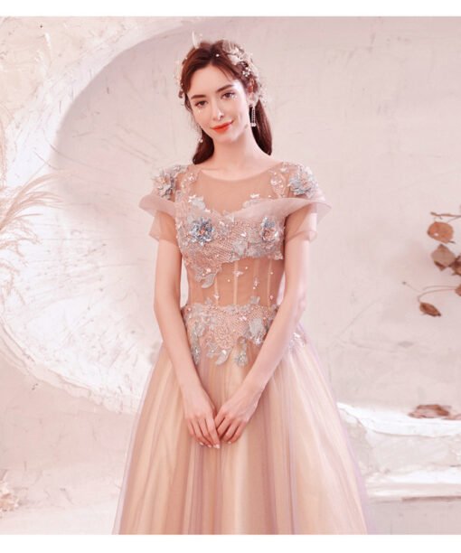 pink formal dress cheap 1252-002