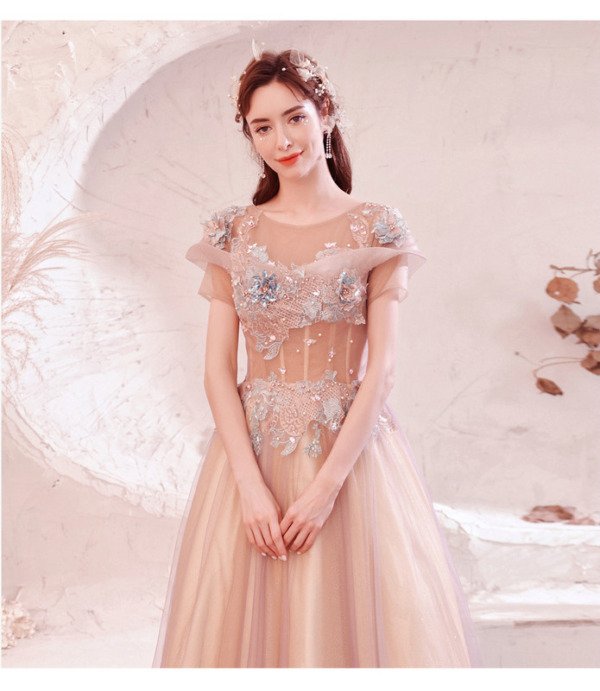 pink formal dress cheap 1252-002