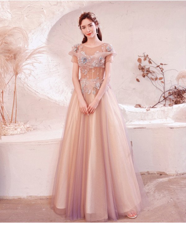pink formal dress cheap 1252-006