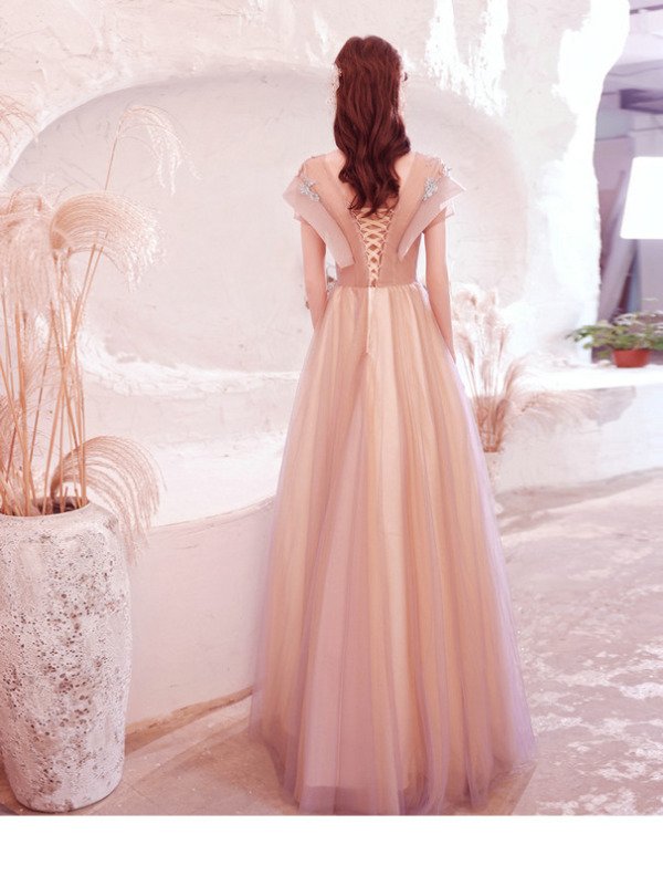 pink formal dress cheap 1252-008