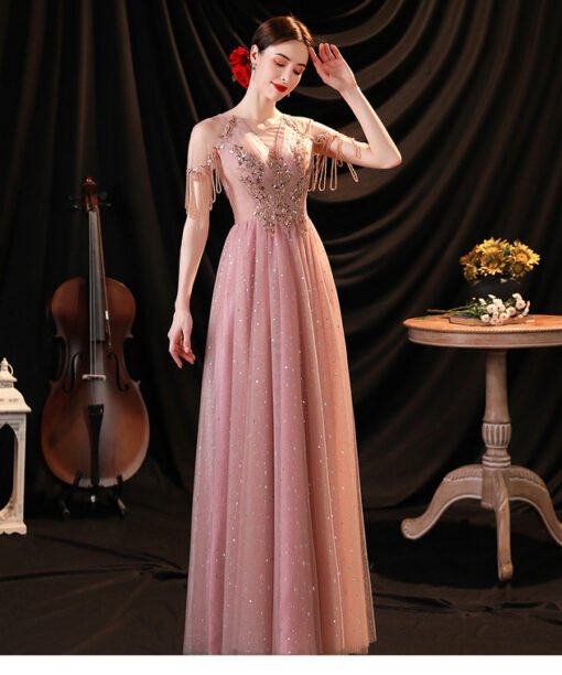 pink prom dress long 1250-002
