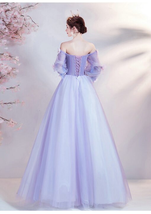 Purple Prom Dress Off The Shoulder Ball Gown Quinceanera Dress - Image 4