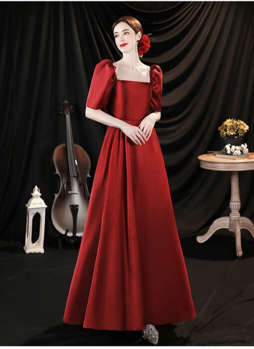 red satin prom dress 1275-004