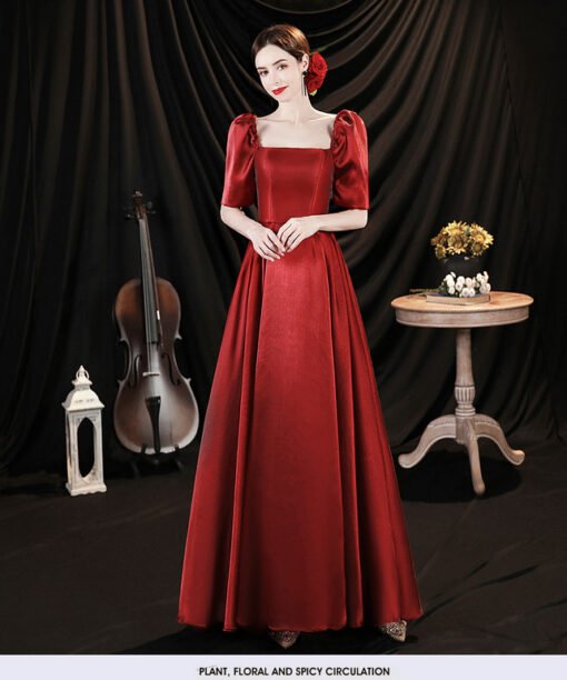 red satin prom dress 1275-005