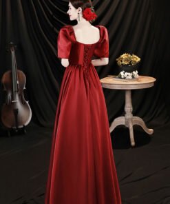 red satin prom dress 1275-007