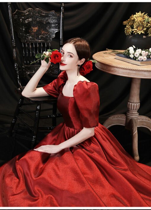 red satin prom dress 1275-008