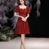 red sequin cocktail dress 1258-003