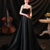 satin black prom dress 1269-005
