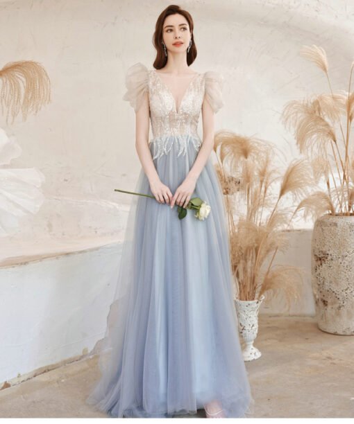 white and silver prom dress 1274-004