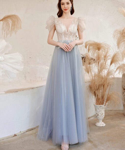 white and silver prom dress 1274-005