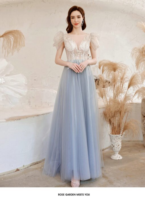 white and silver prom dress 1274-005