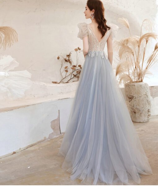 white and silver prom dress 1274-007