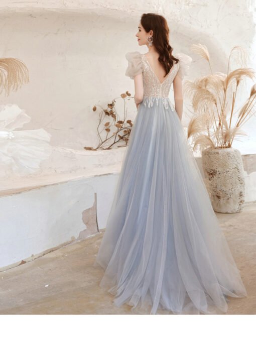 white and silver prom dress 1274-007
