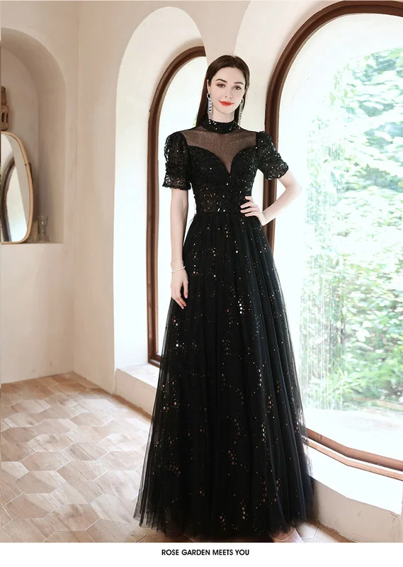 black long prom dress 1296-004