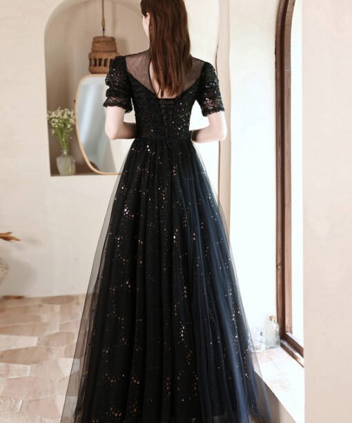 black long prom dress 1296-008