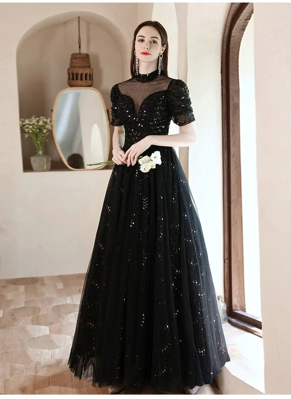 black long prom dress 1296-009